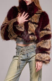 AZALEA WANG Padme Faux Fur Jacket