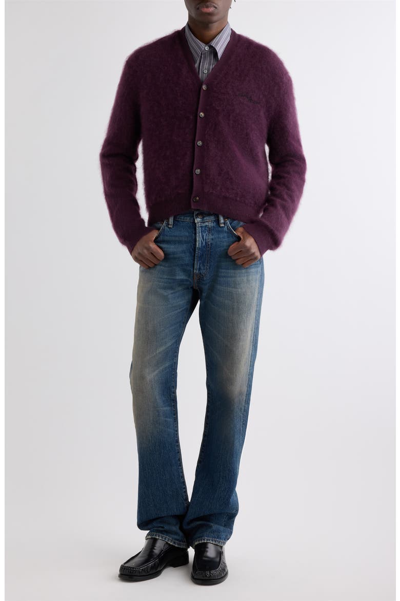 Klasher Plush Cashmere Cardigan, Alternate, color, WINE RED