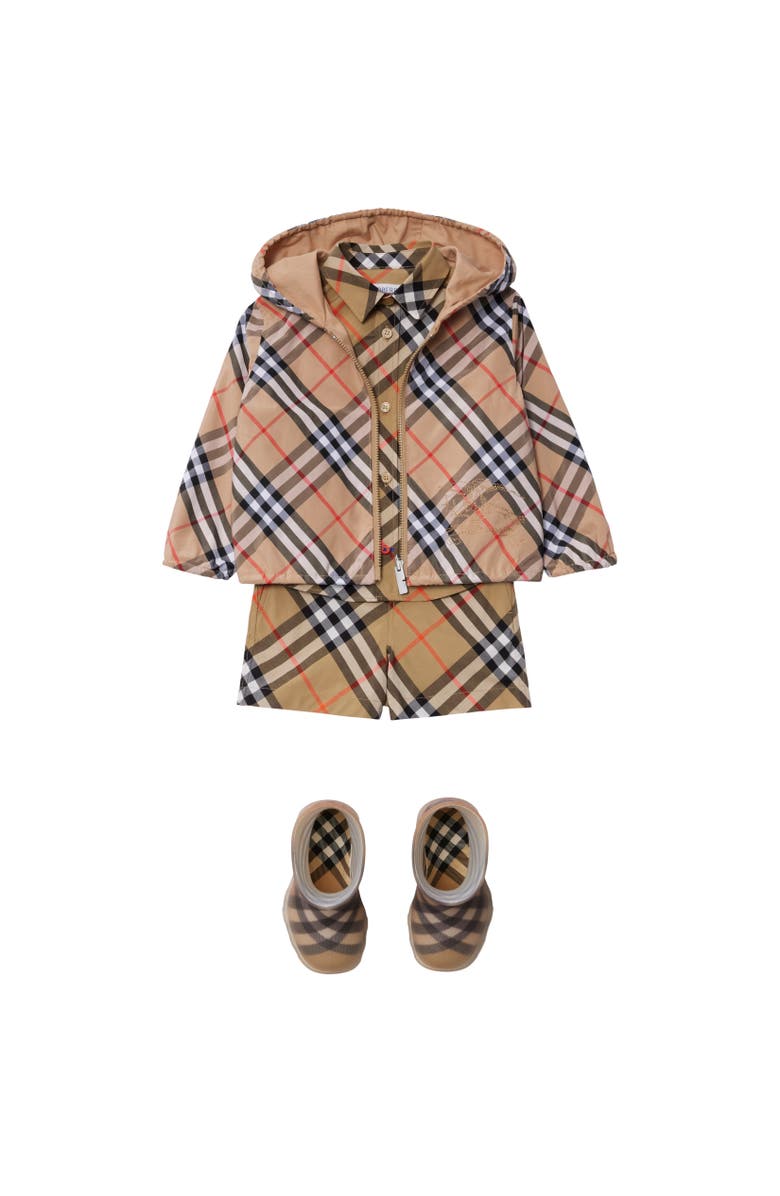 Burberry Check Cotton Shorts, Alternate, color, Sand