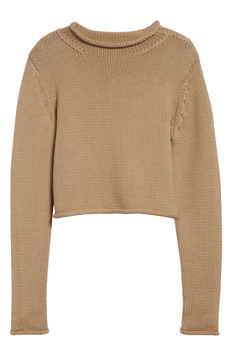 Veronica Beard Briony Mock Neck Crop Sweater, Alternate, color,