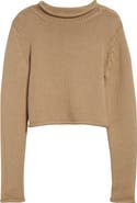 Veronica Beard Briony Mock Neck Crop Sweater