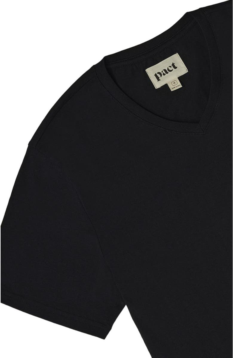 Pact Organic Softspun V-Neck Tee, Alternate, color, Black