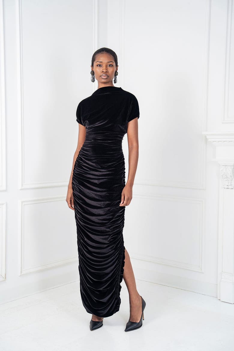 Angelina Cocktail Gown, Alternate, color, Black