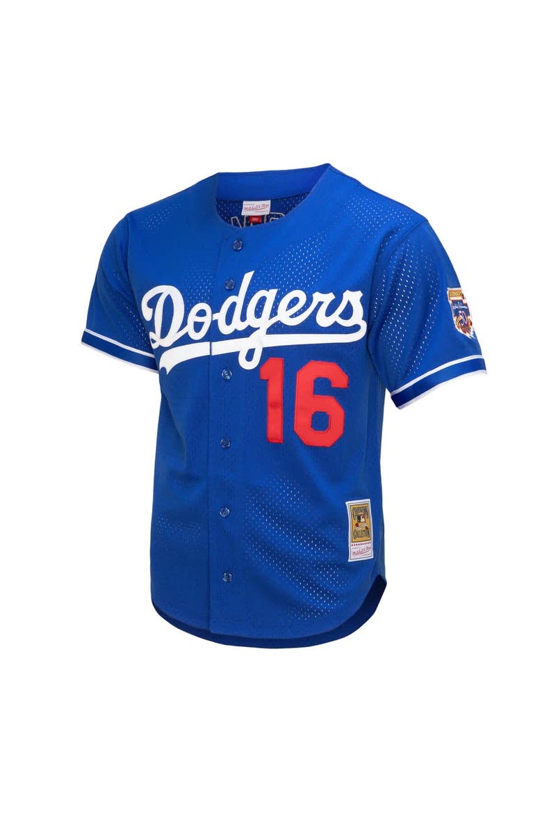 Men's Mitchell & Ness Hideo Nomo Royal Los Angeles Dodgers Cooperstown Collection Mesh Batting Practice Button-Up Jersey, Alternate, color, Royal