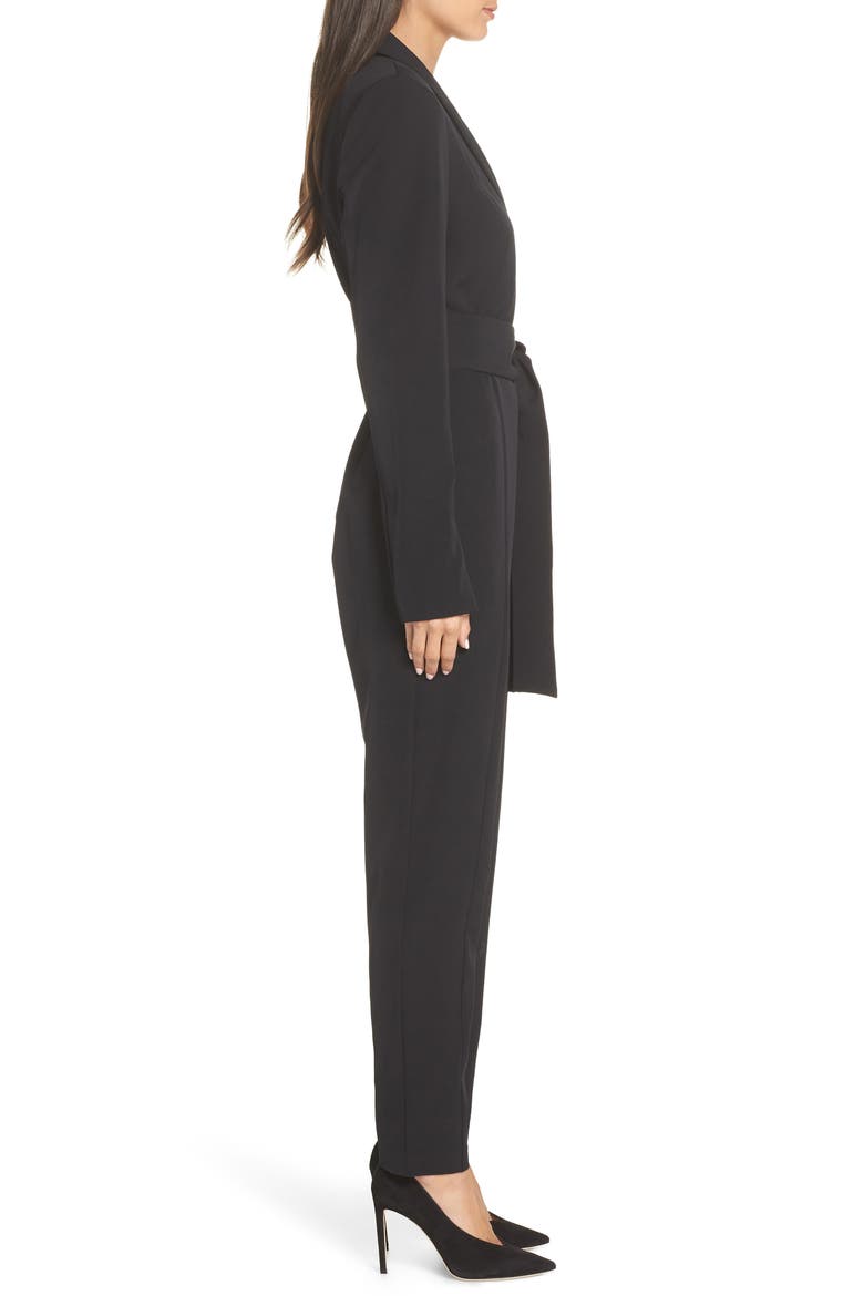 Tuxedo Jumpsuit, Alternate, color, BLACK