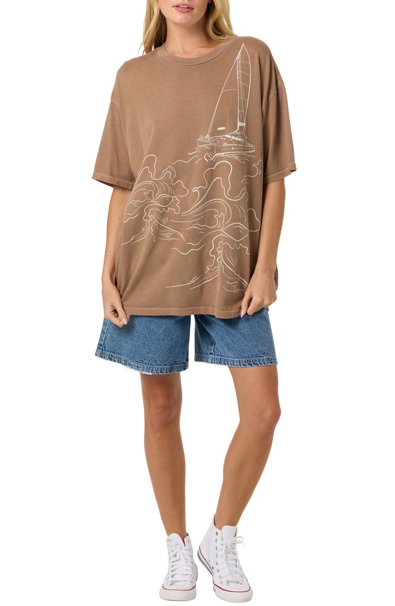 O'Neill OG Boat Oversized Graphic T-shirt, Alternate, color, Carob Brown