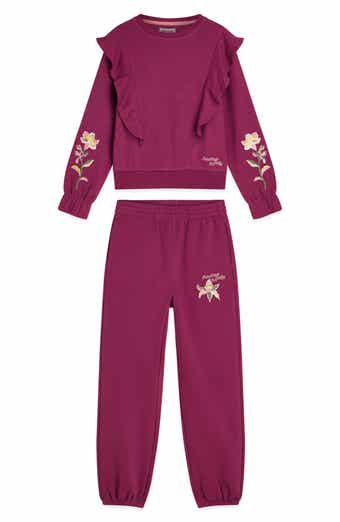 Kids' Ruffle Floral Sweatshirt & Joggers Set