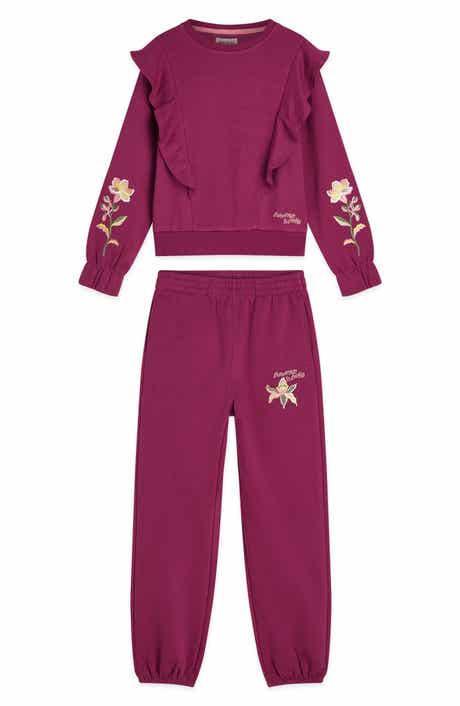 Kids' Ruffle Floral Sweatshirt & Joggers Set