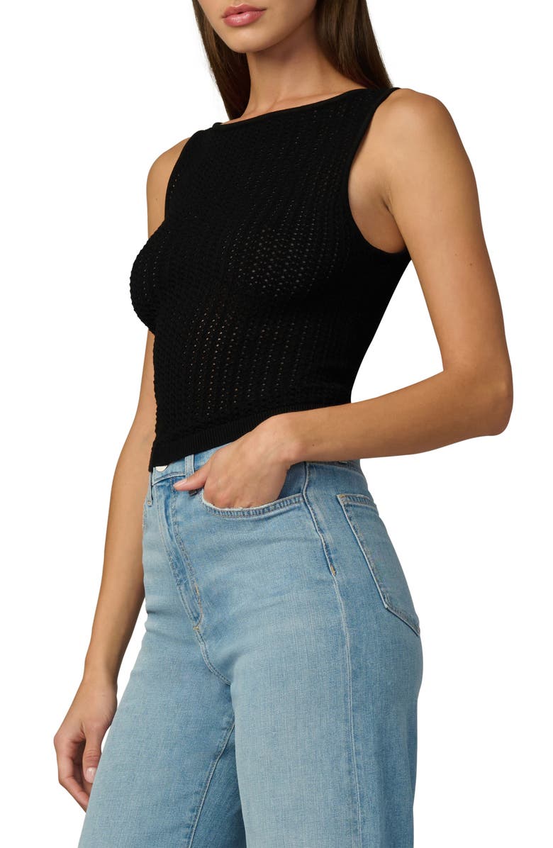 Joe's Openwork Boat Neck Tank, Alternate, color, Black