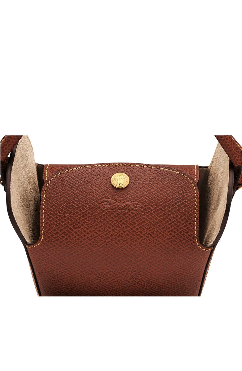 Longchamp Épure Popcorn Leather Bucket Bag, Alternate, color, Brown