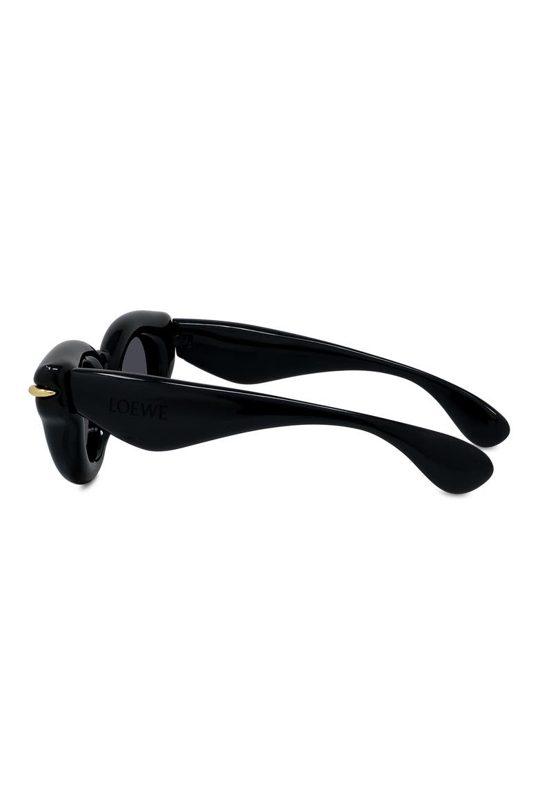 Inflated Pantos 46mm Round Sunglasses, Alternate, color, SHINY BLACK / SMOKE