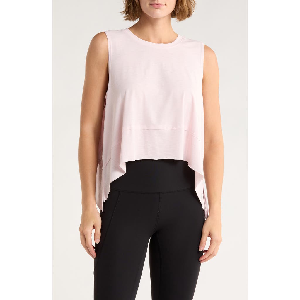 Free People Fp Movement Tempo Asymmetric Crop Tank Top In Pink