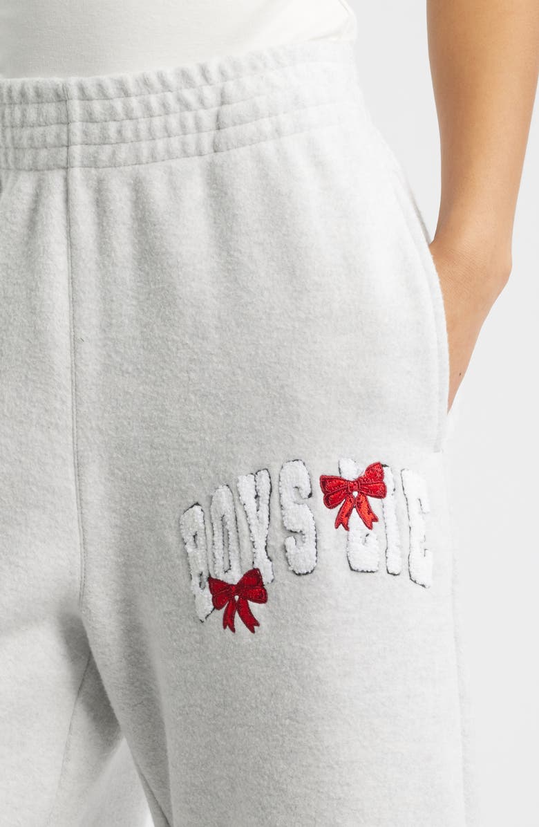BOYS LIE Wrap Me in a Bow Sweatpants, Alternate, color, Heather Grey