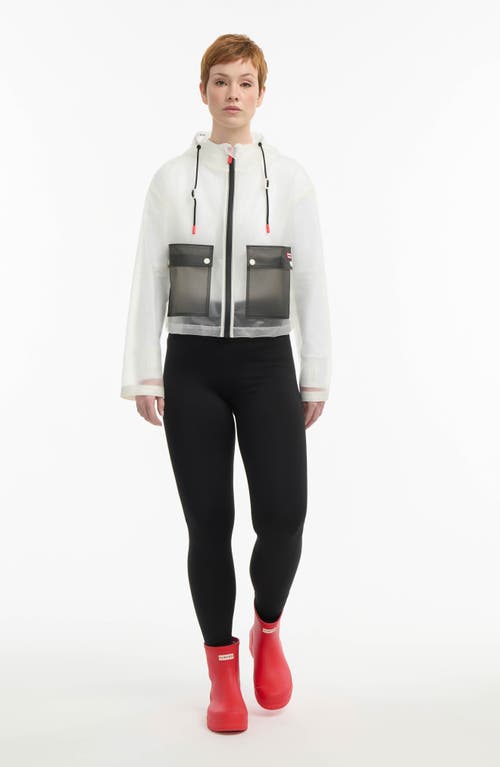 Shop Hunter Jessie Colorblock Transparent Crop Jacket In White
