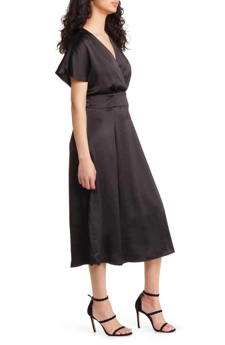 Chelsea28 Surplice V-Neck Satin Midi Dress, Alternate, color, 