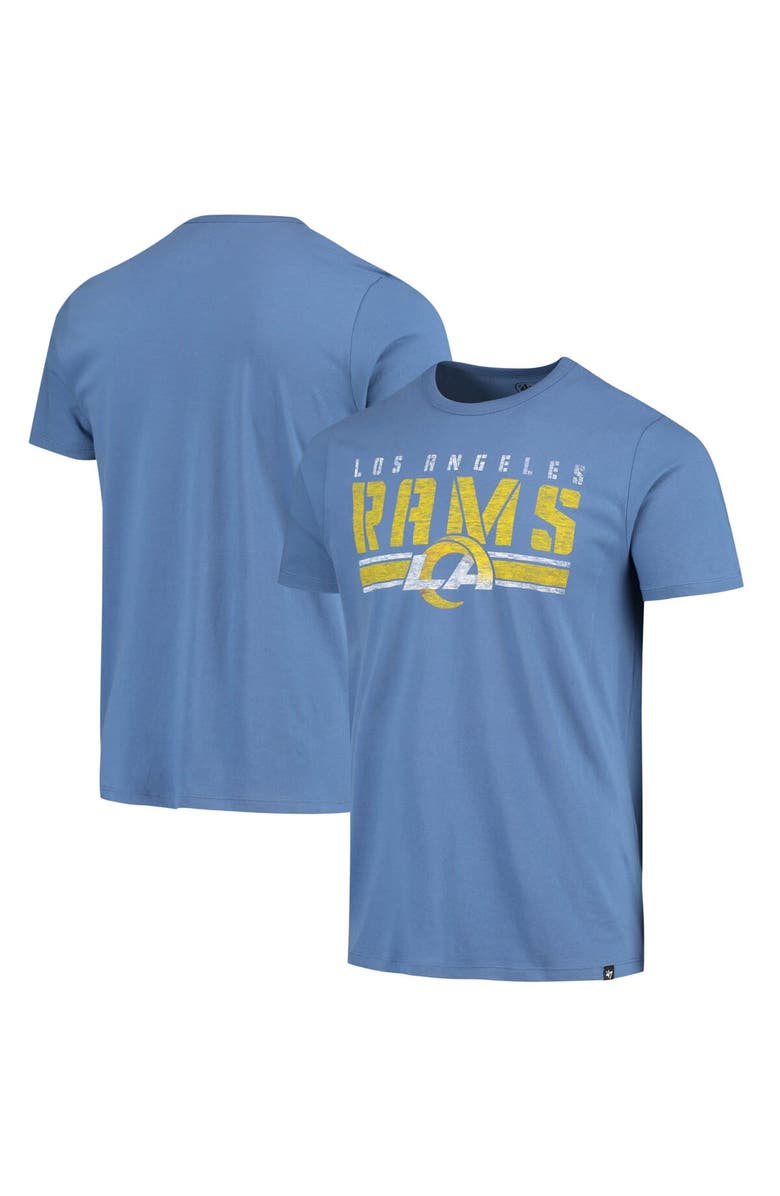 '47 Men's '47 Heathered Royal Los Angeles Rams Stripe Thru Franklin T-Shirt, Main, color, Heather Royal