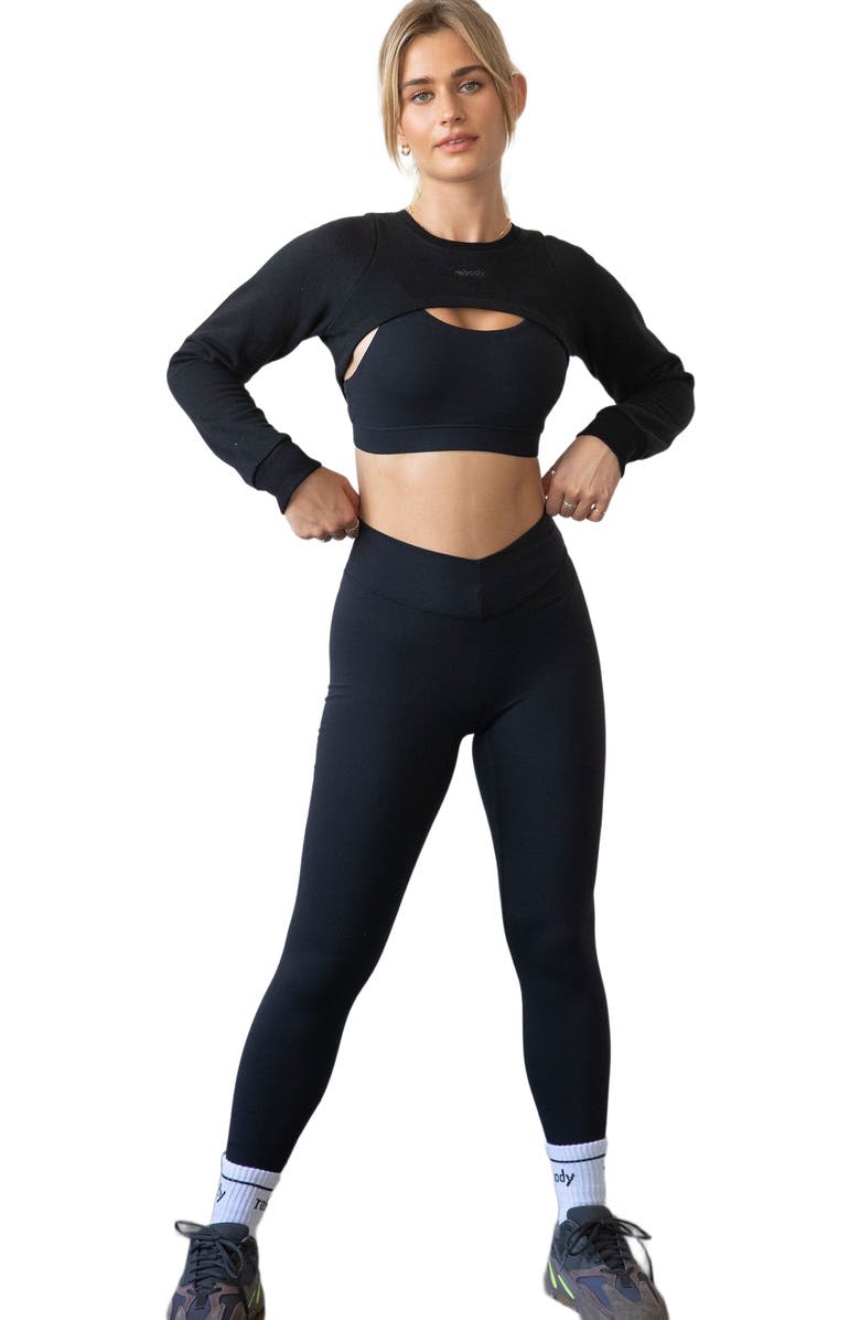 Rebody Active Sport X Shrug Sweatshirt, Alternate, color, Metropolis Black/Slate