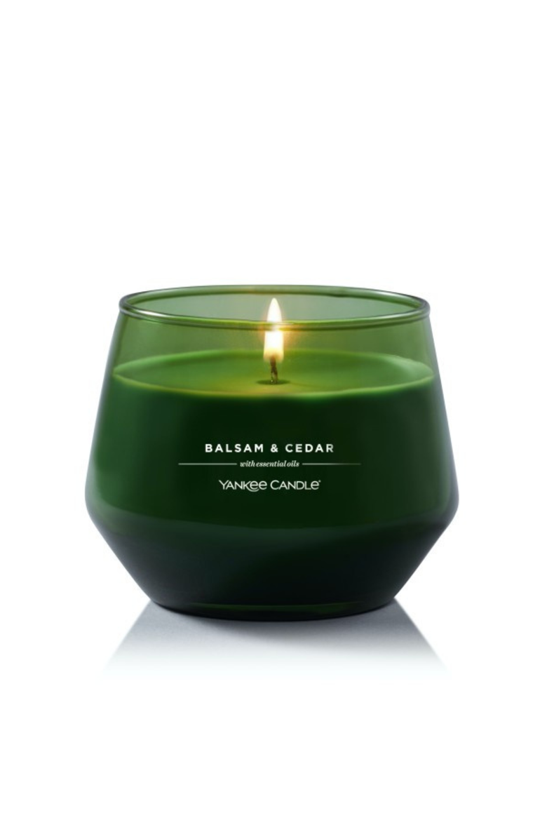 YANKEE CANDLE Balsam & Cedar Studio Candle with Essential Oils, Set of 2, Alternate, color, Green