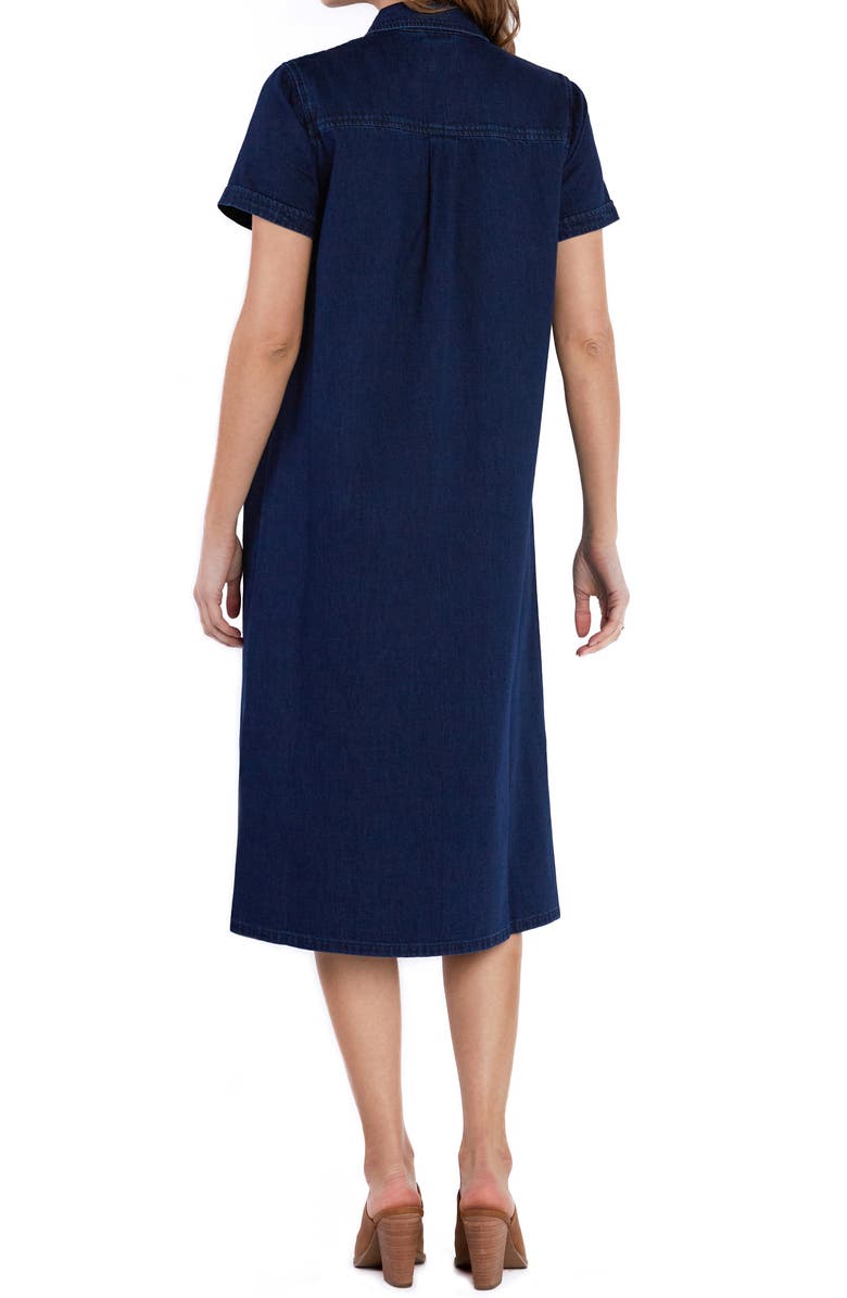 Wash Lab Denim Mendocino Cotton & Linen Denim Shirtdress, Alternate, color, Napa Blue