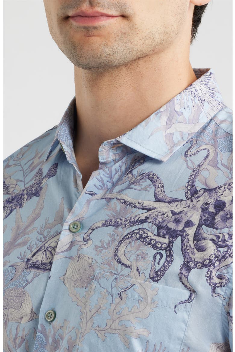Octopuss Notched Collar Cotton Lawn Shirt, Alternate, color, CHAMBRAY