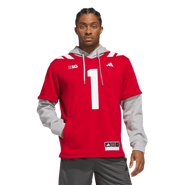 adidas Men's adidas #1 Scarlet Nebraska Huskers Home Hooded Jersey