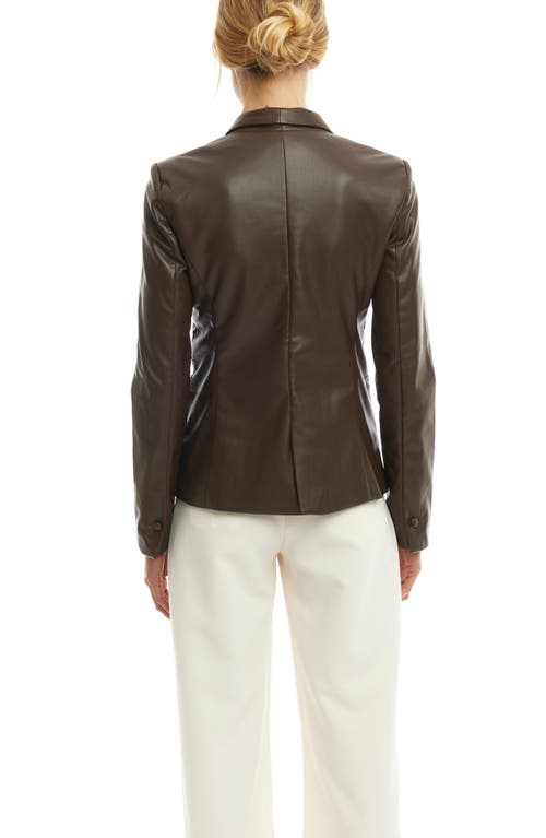 Lblc The Label Toby Faux Leather Blazer In Maple Brown In Gray