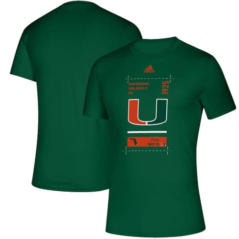 Men's adidas Green Miami Hurricanes Hall Pass Creator T-Shirt