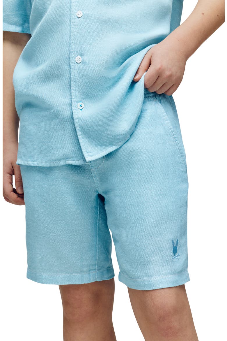 Kids' Windcrest Linen & Cotton Blend Shorts, Alternate, color, MILKY BLUE