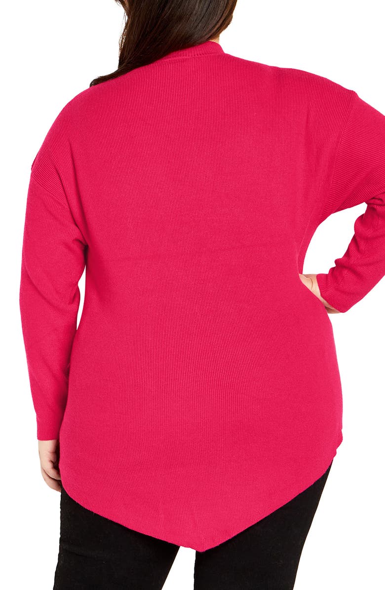 City Chic Bonnie Asymmetric Sweater, Alternate, color, Pink