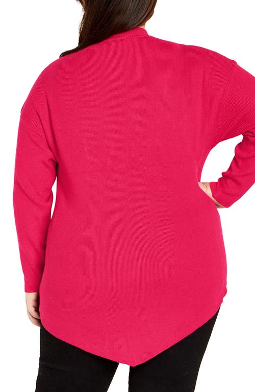 City Chic Bonnie Asymmetric Sweater In White