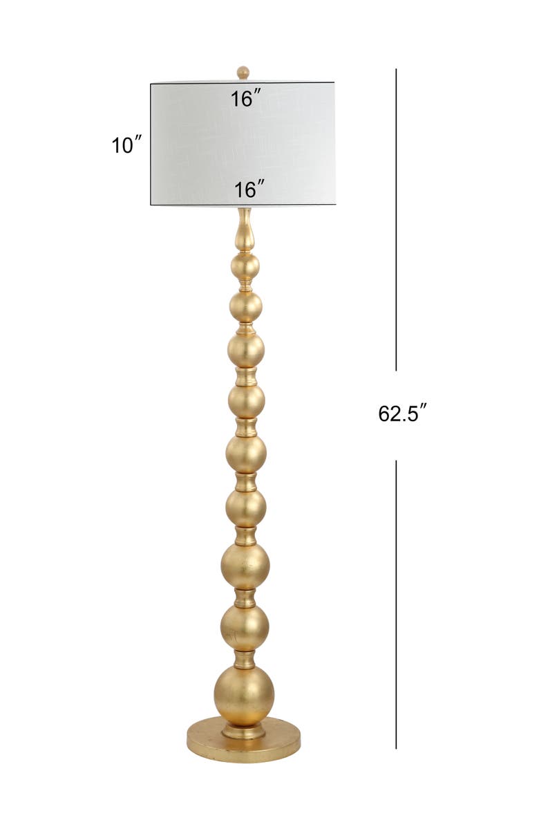 JONATHAN Y Adriana 62.5" Contemporary Transitional Metal LED Floor Lamp, Gold Painting, Alternate, color, Gold Painting