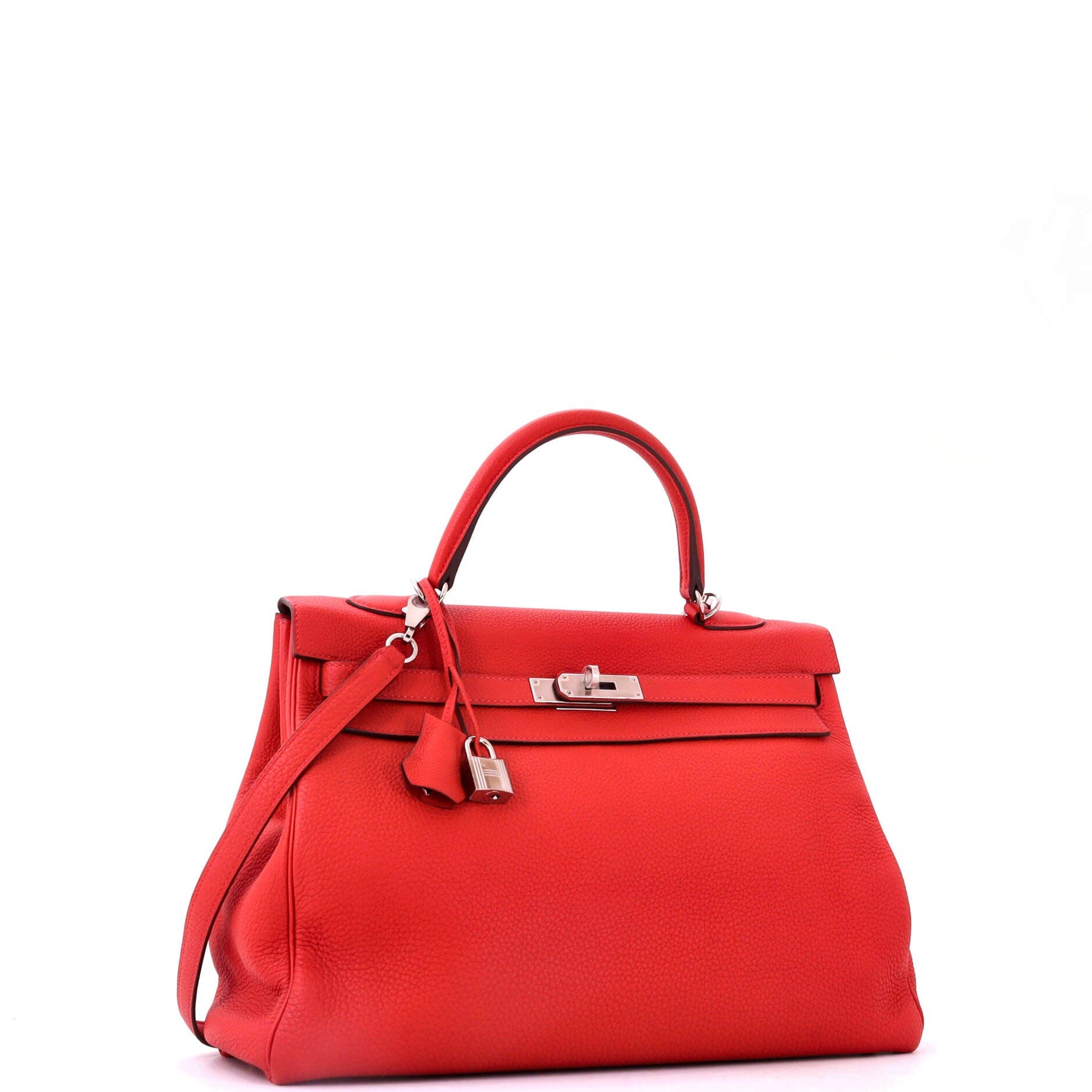 Kelly Handbag Red Togo with Palladium Hardware 35, Alternate, color, Red