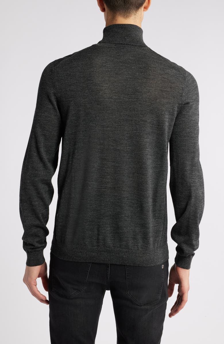BOSS Musso Virgin Wool Turtleneck Sweater, Alternate, color, Black