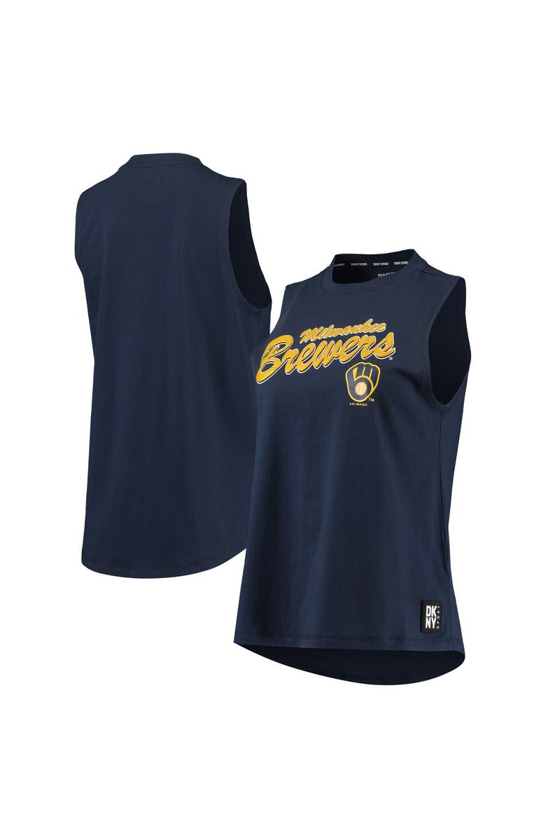 DKNY SPORT Women's DKNY Sport Navy Milwaukee Brewers Marcie Tank Top, Main, color, Navy