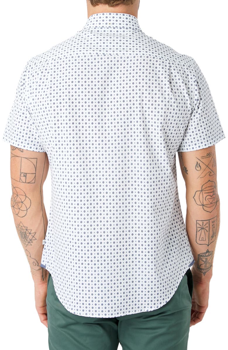 7 Diamonds Another Dimension Slim Fit Short Sleeve Button-Up Shirt, Alternate, color, 