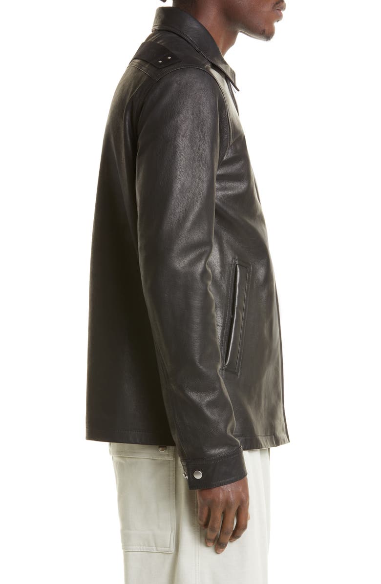 Rick Owens Brad Lambskin Leather Jacket, Alternate, color, 