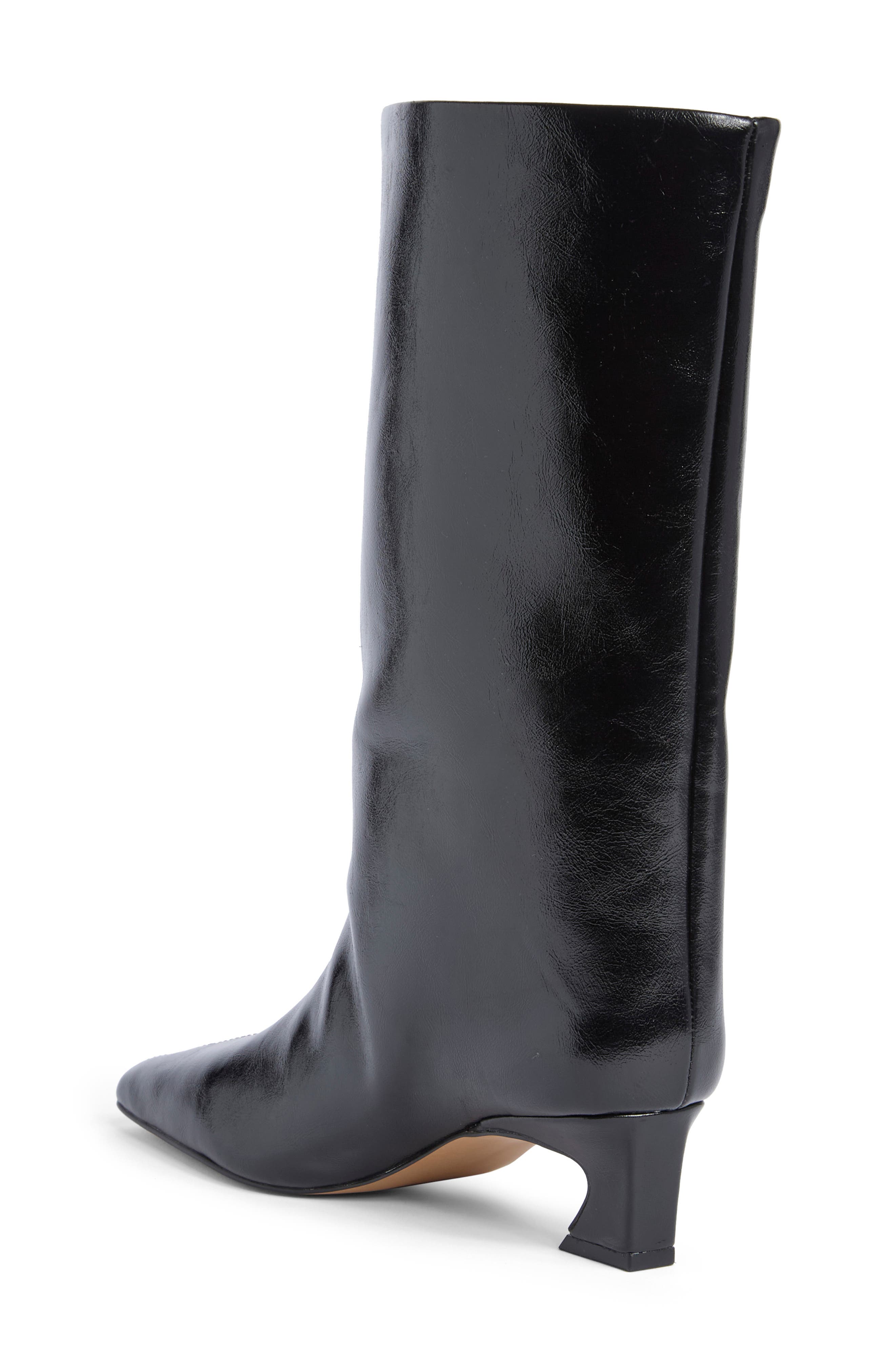 Harpe Faux Leather Boot, Alternate, color, BLACK