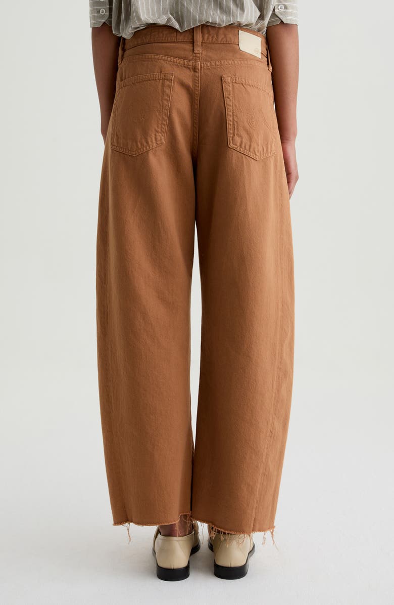 AG Hattie Raw Hem High Waist Crop Barrel Jeans, Alternate, color, Ginger