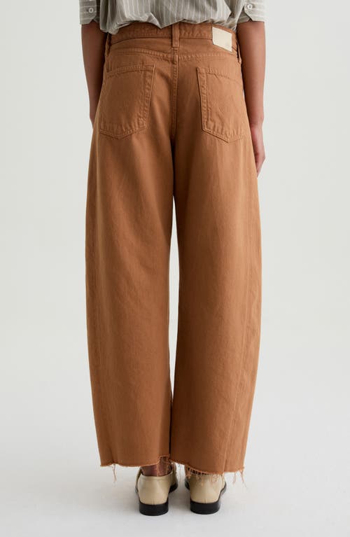 Ag Saige High Rise Wide Leg Crop Jeans In Ginger In Brown