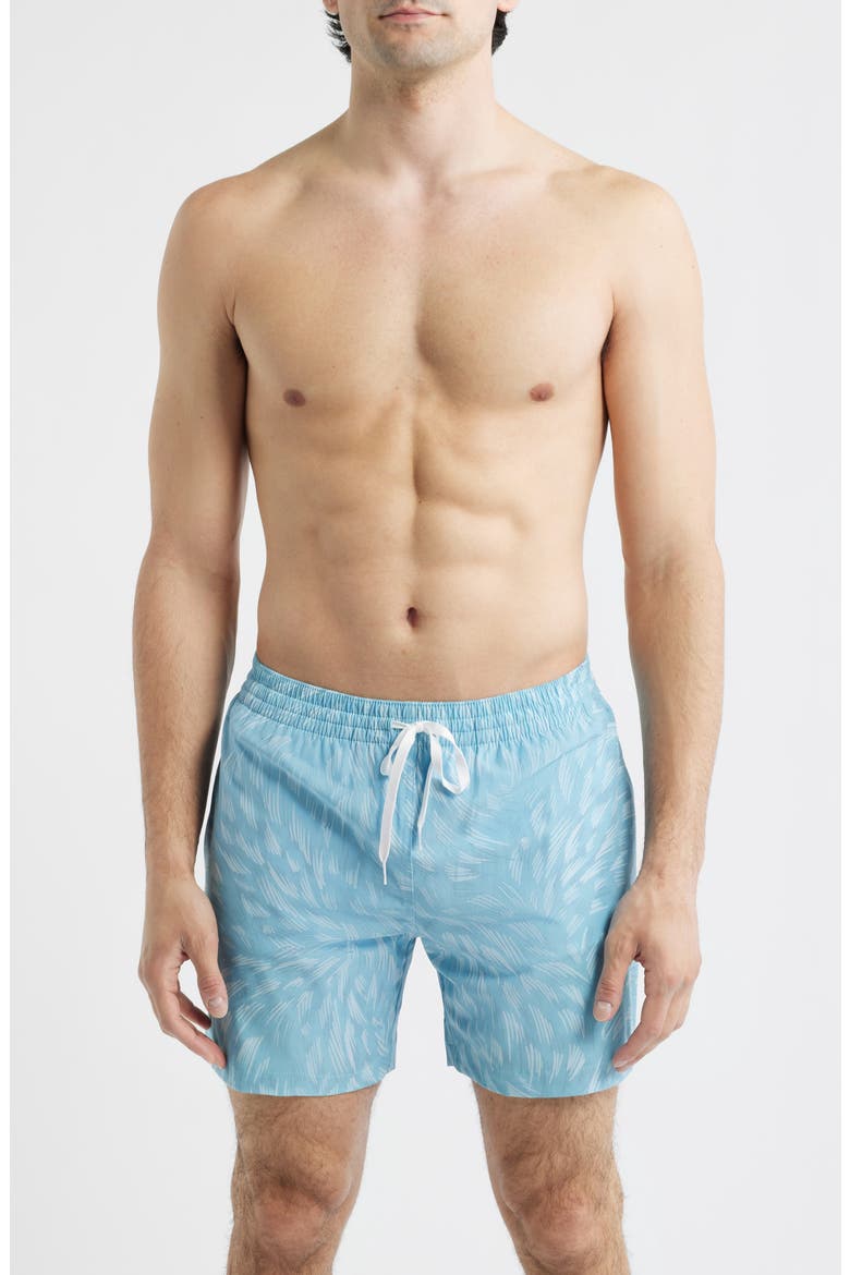 The Turquoise Tides 5.5-Inch Swim Trunks, Main, color, TURQUOISE/ AQUA