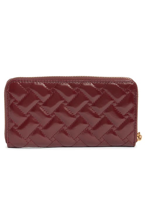 Kurt Geiger London Kensington Quilted Zip Around Wallet In Burgundy