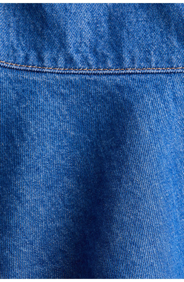 H&M Flounced Denim Mini Skirt, Alternate, color, Denim Blue