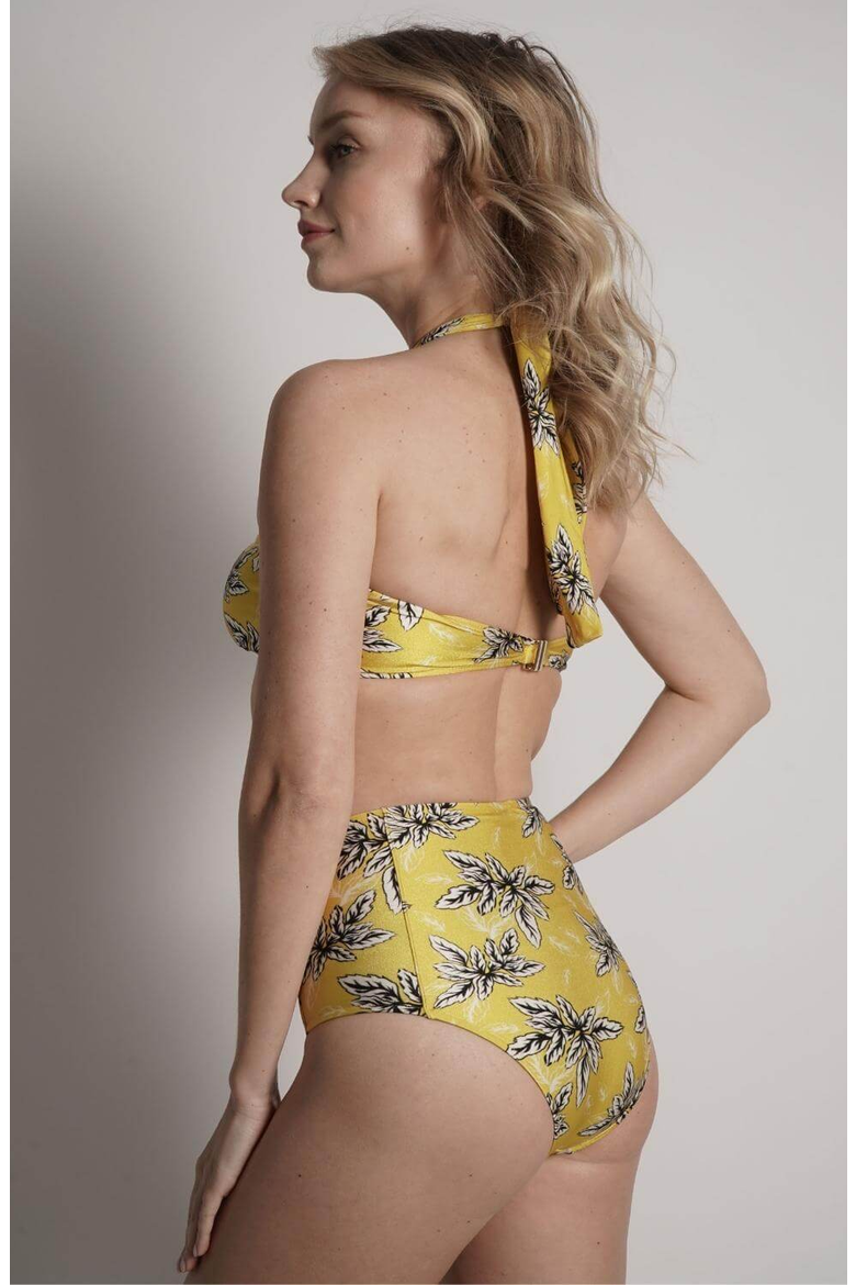 Bianca Strapless Bandeau Bikini Top, Alternate, color, Yellow Floral