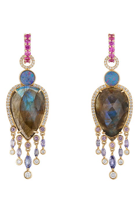 Stone & Diamond Huggie Hoop Earring Charms