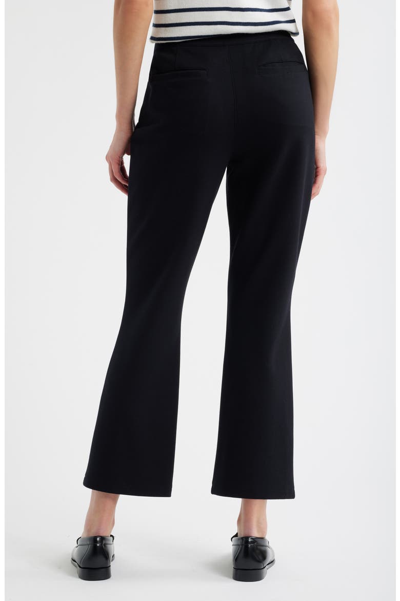 Pull-On Stretch Ponte Kick Flare Leg Pants, Alternate, color, BLACK
