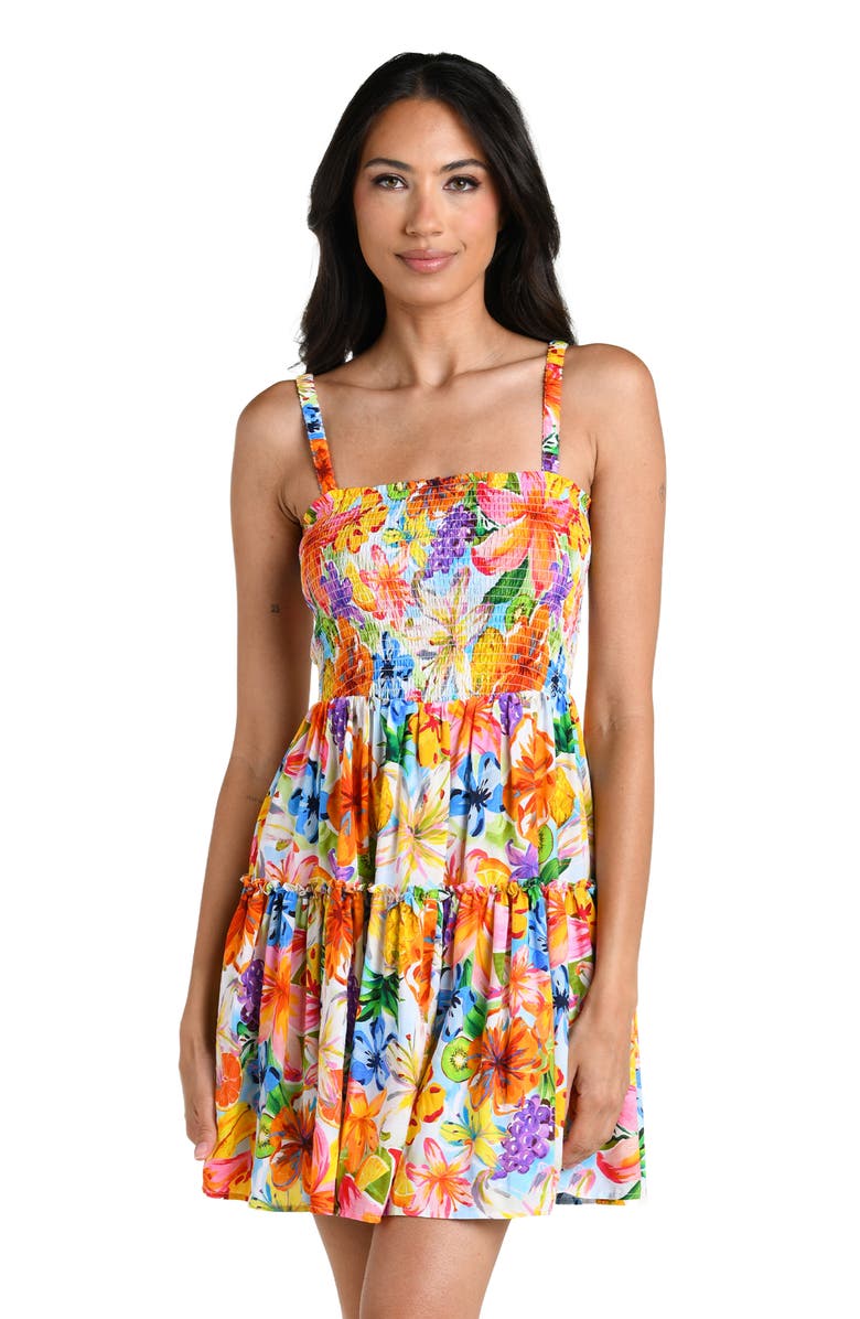 La Blanca Flora de Fruta Cover-Up Minidress, Alternate, color,