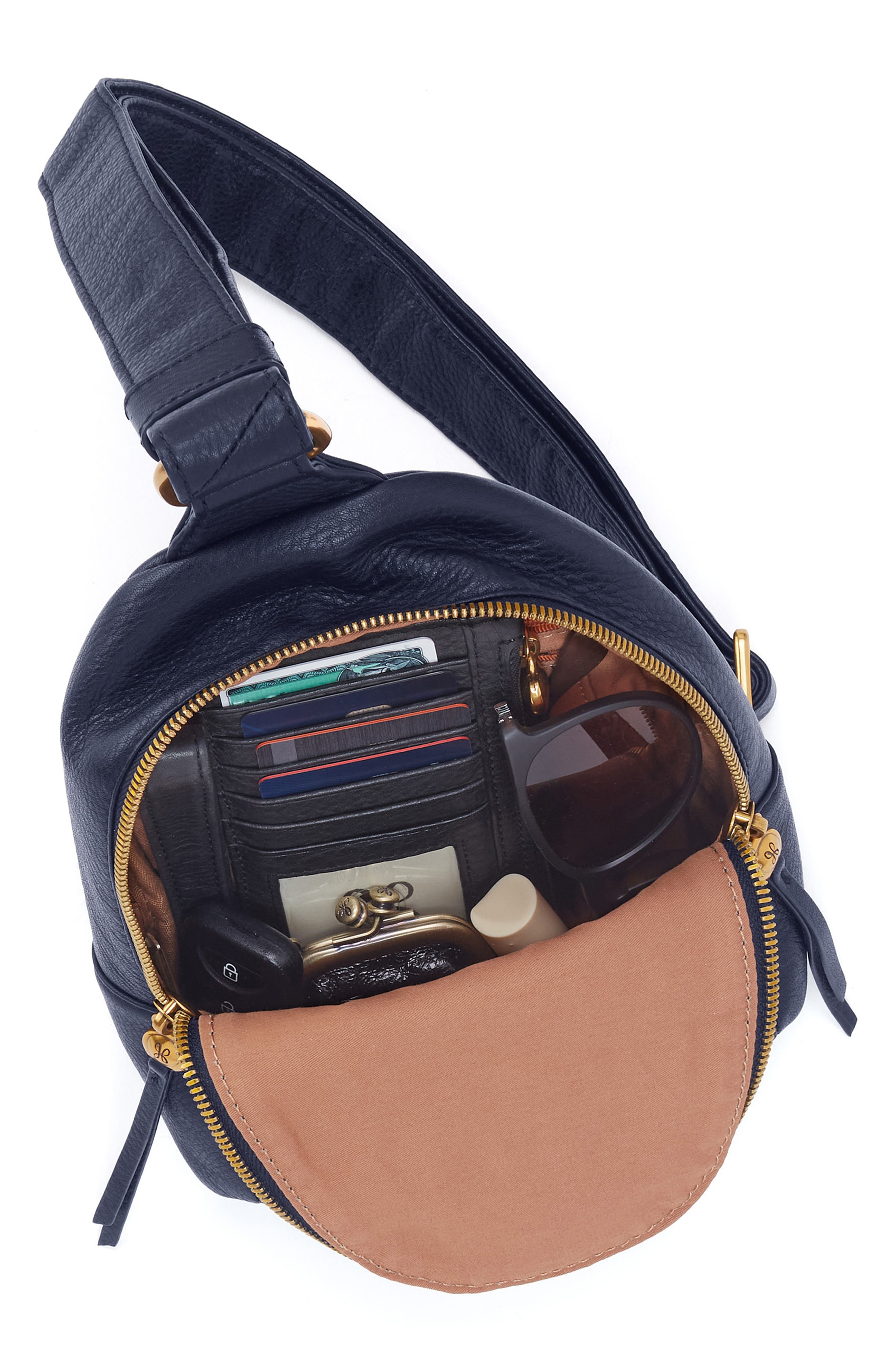 Fern Leather Sling Bag, Alternate, color, INK NAVY