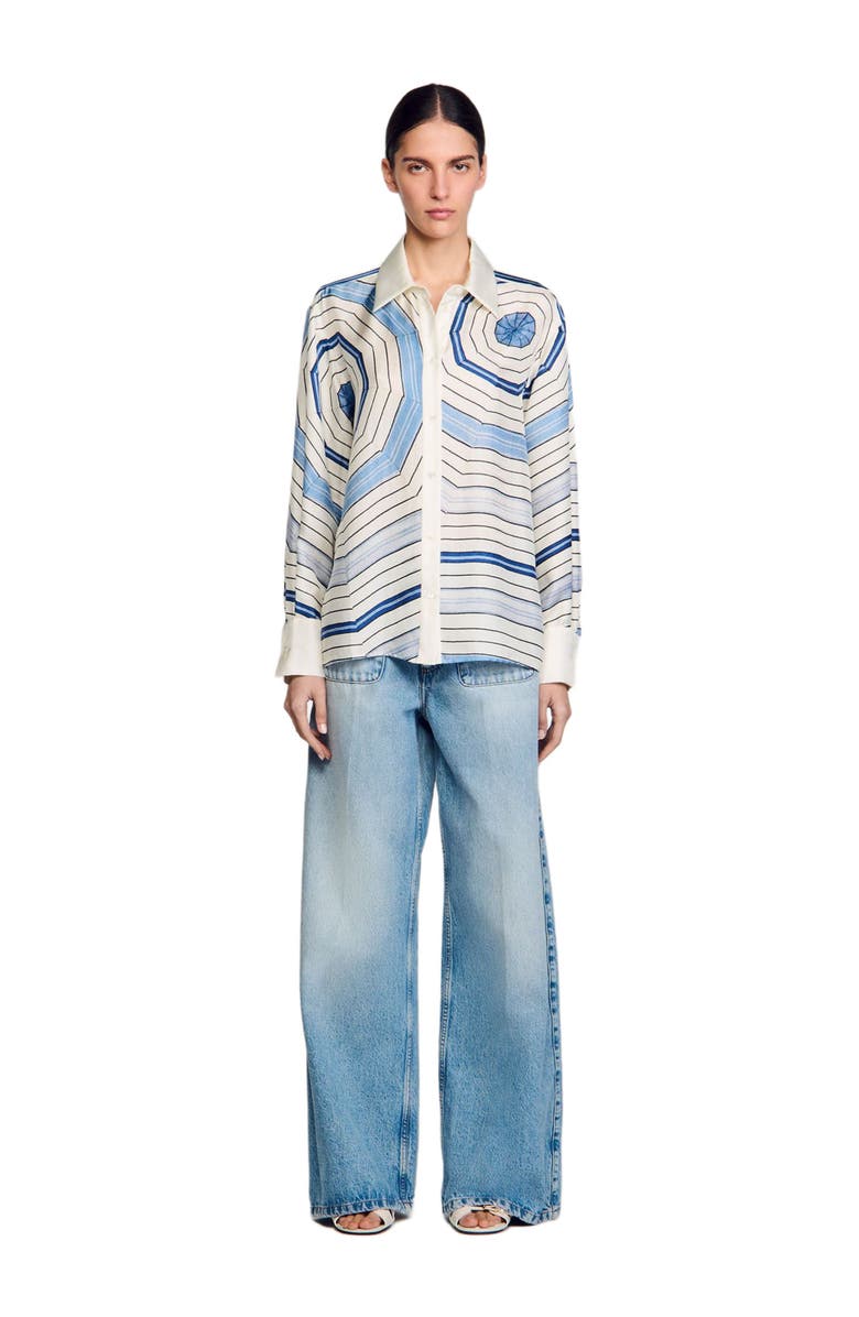 SANDRO Spiral-motif long sleeve shirt, Main, color, 