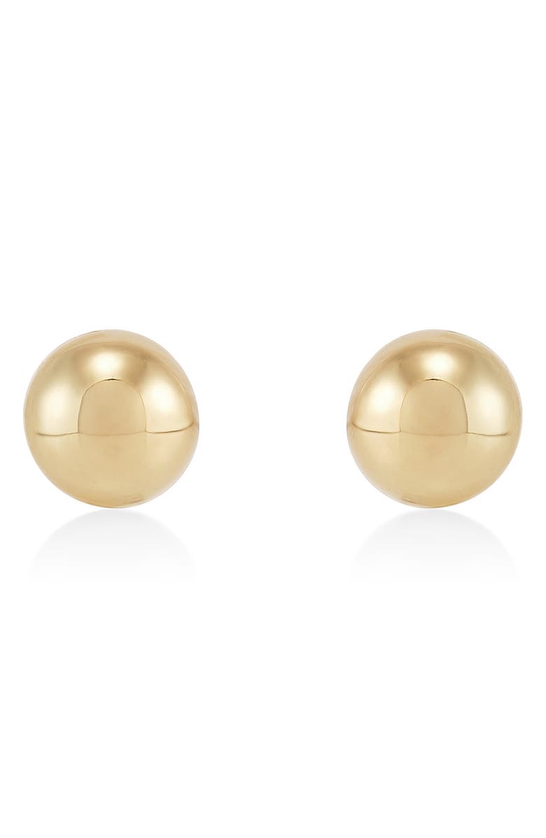 Frankie & Zoe 4mm Half Ball Stud Earrings, Main, color, Yellow Gold