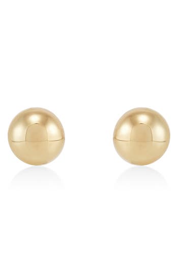 Frankie & Zoe 4mm Half Ball Stud Earrings In Gold